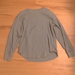 Uniqlo Waffle Long Sleeve in Light Blue, Size Small